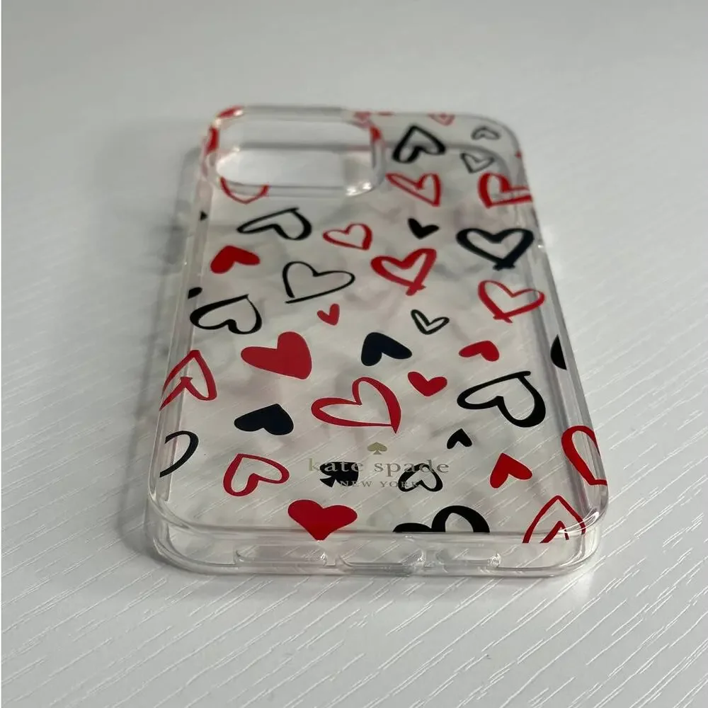 Kate Spade Hearts Clear Resin iPhone 13 Pro Case